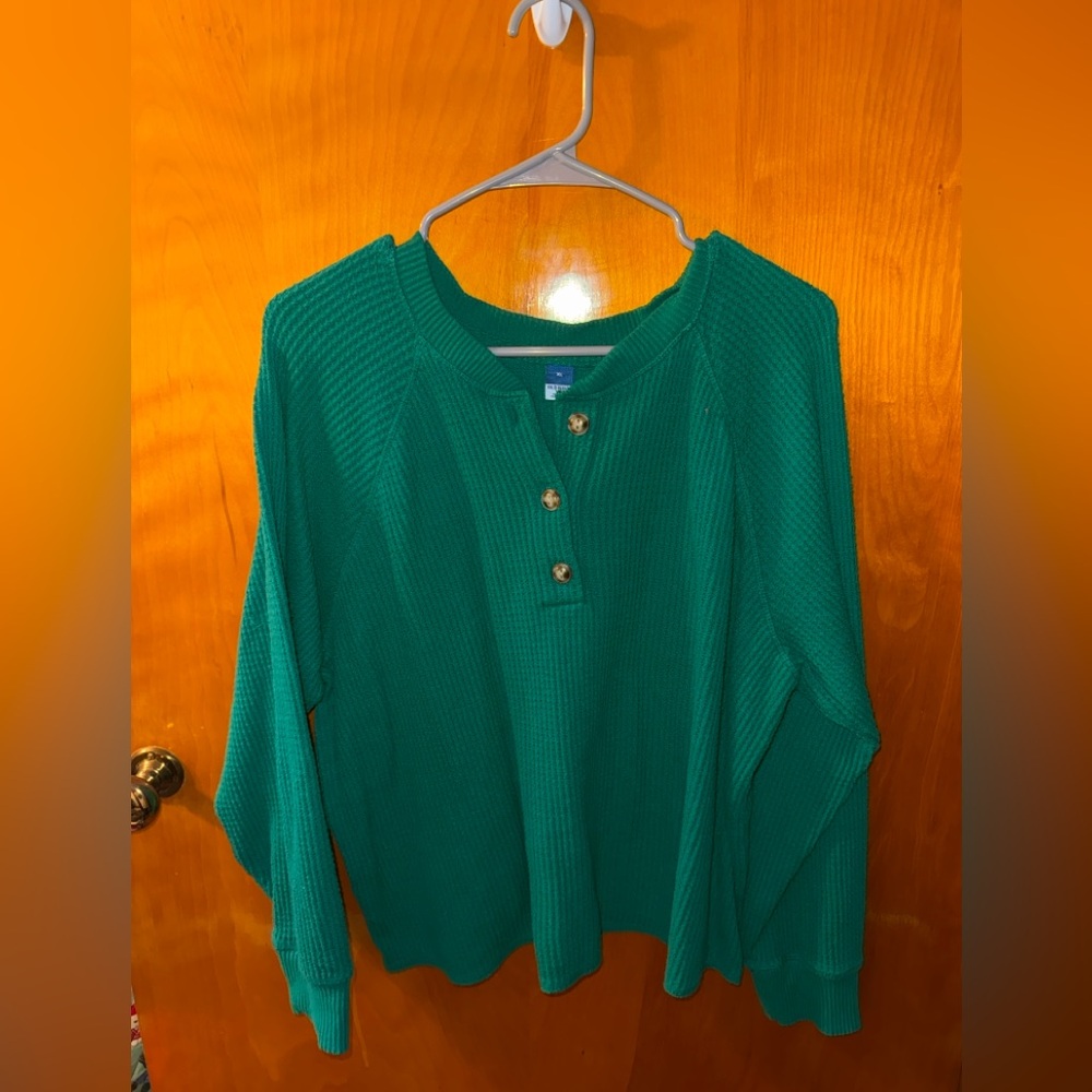 Old Navy Emerald Button-Up Sweater